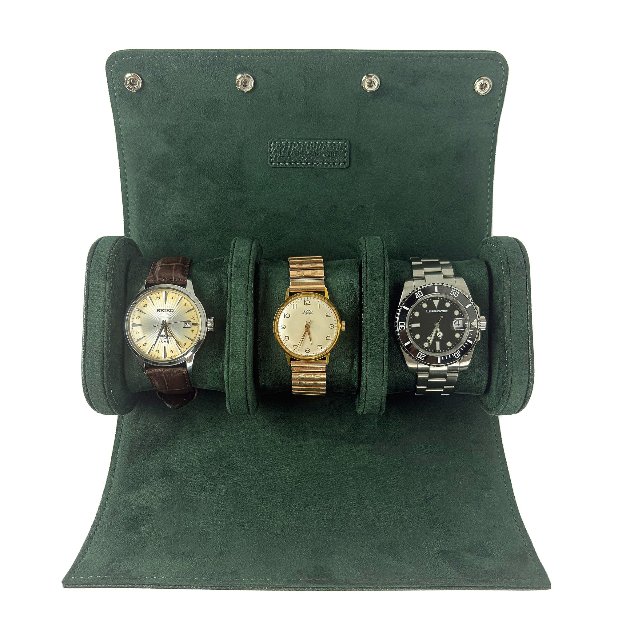 Étui Voyage · 3 montres · Vert Cèdre