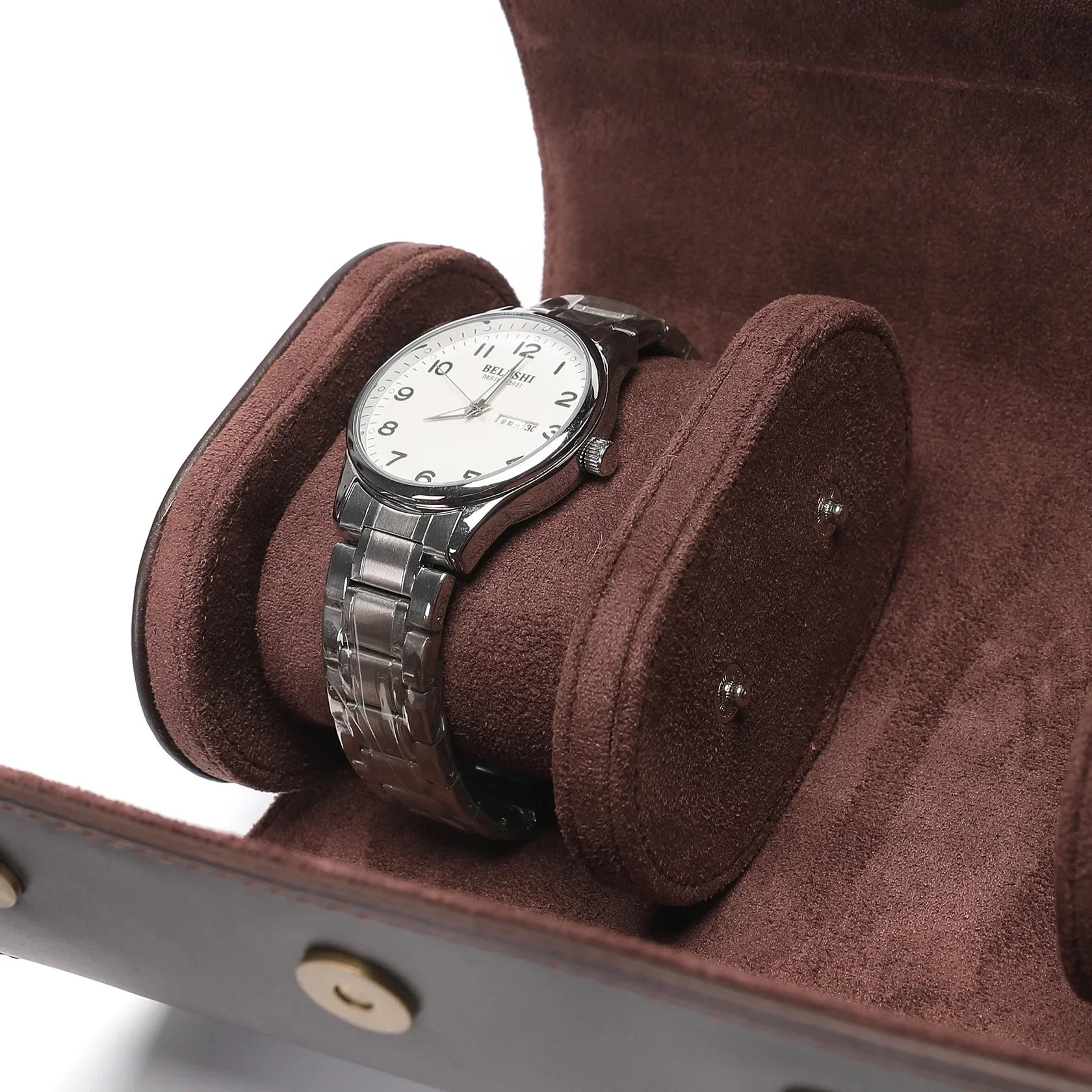 Étui montre - Marron foncé cuir duo 2