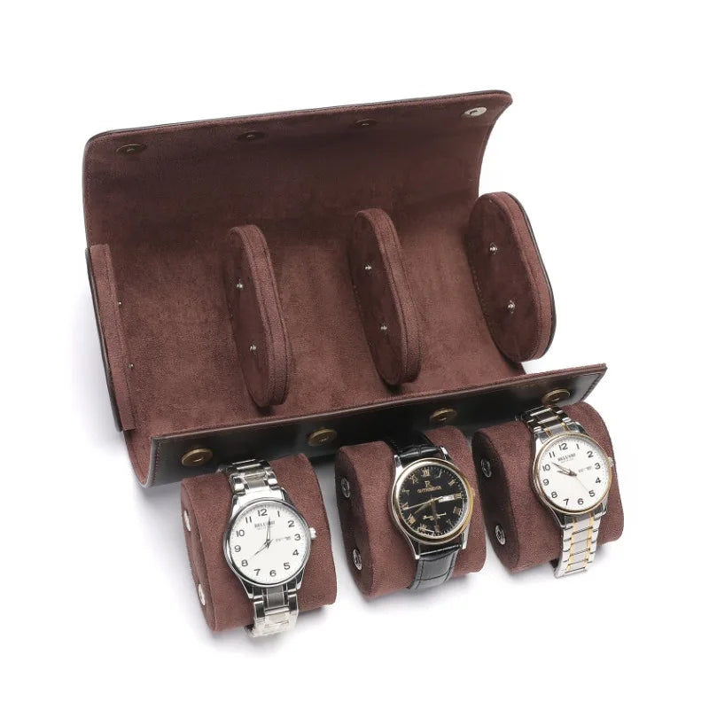 Étui montre - Marron foncé cuir trio 8