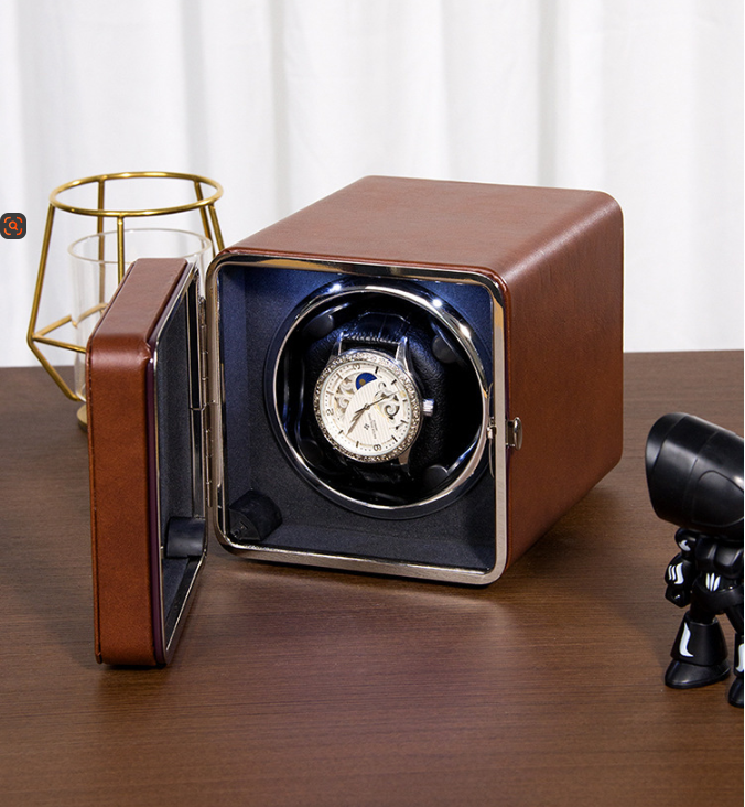 Remontoir Montre - Cube Moderne Marron-2-Le Remontoir