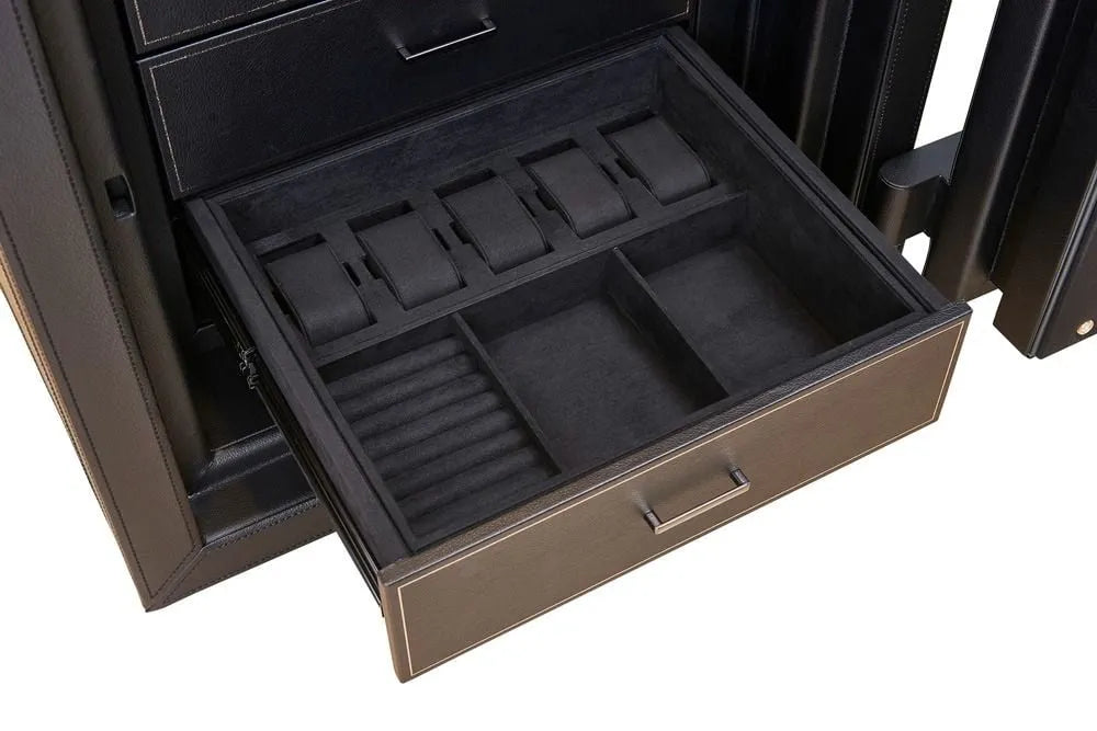 Remontoir Montre -  Coffre-fort Athos 8 avec rangement noir