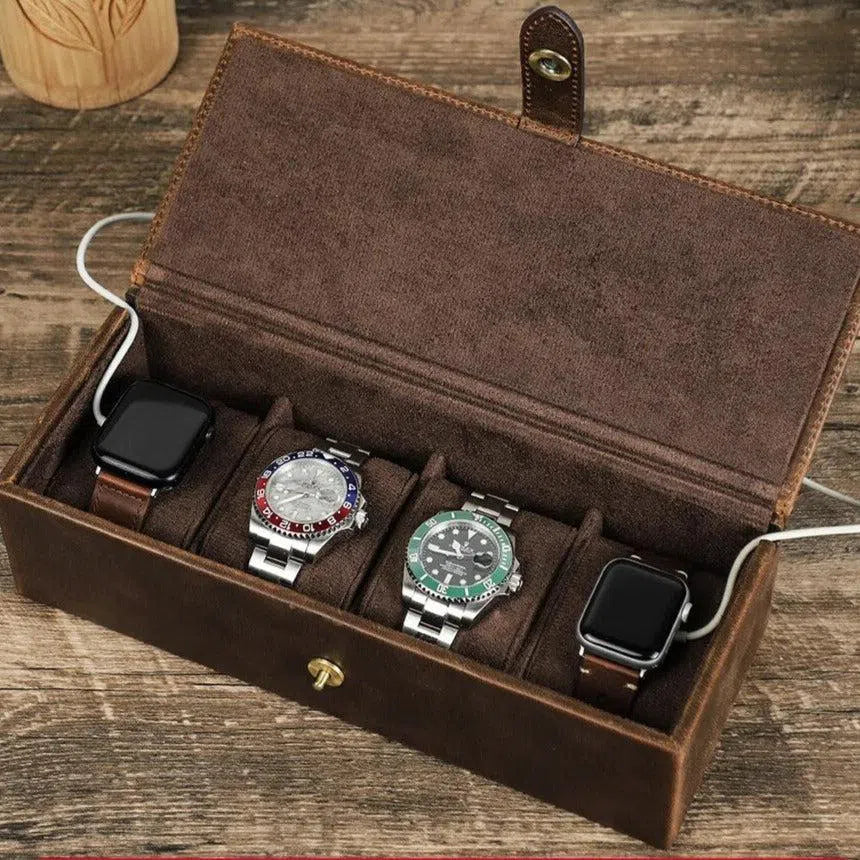 BOITE À MONTRE Coffret Cuir Quatuor-2-Le Remontoir Montre