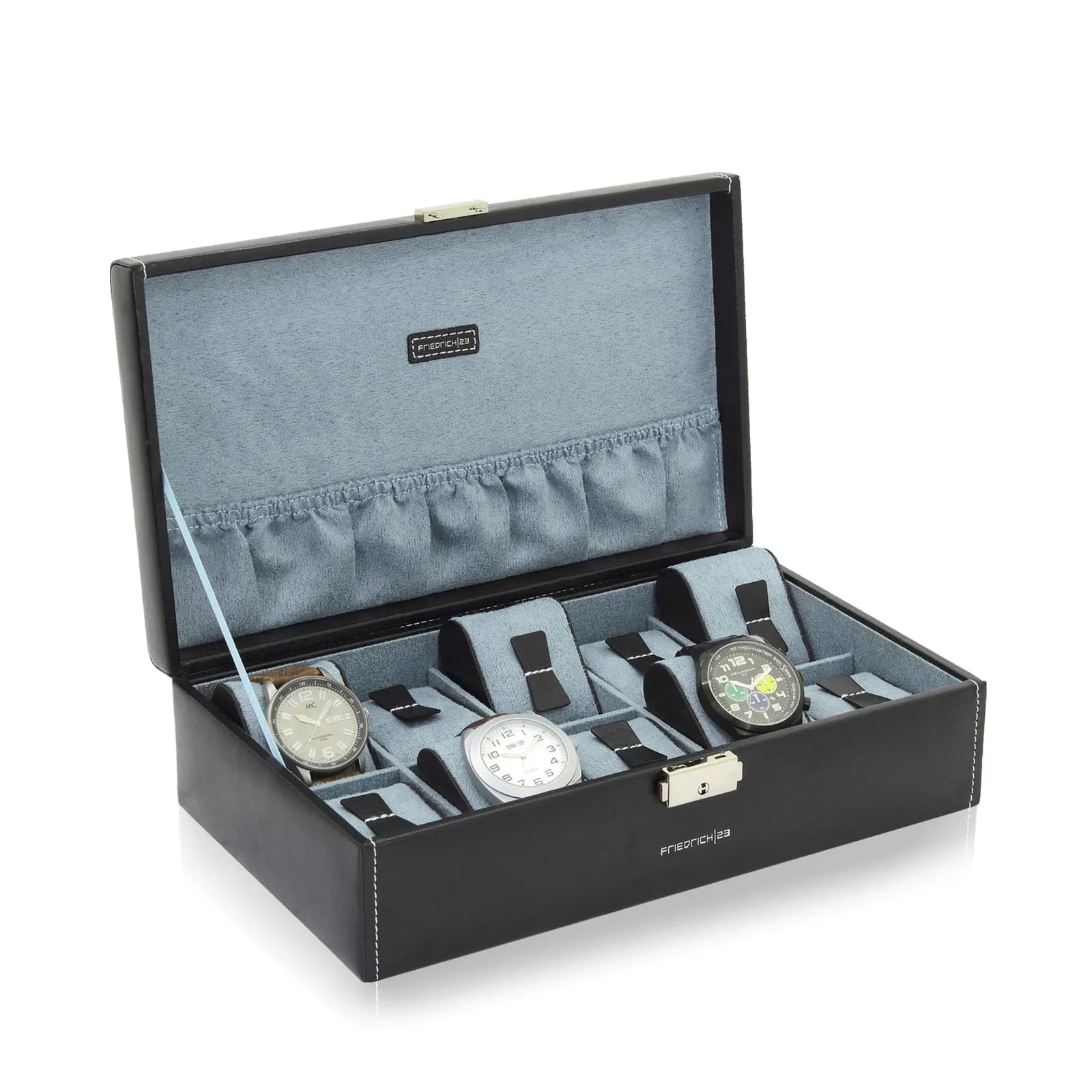 Boite à Montre - Bond 10 montres Noir-1-Friedrich23,Plus de 8 montres,Synthétique fin