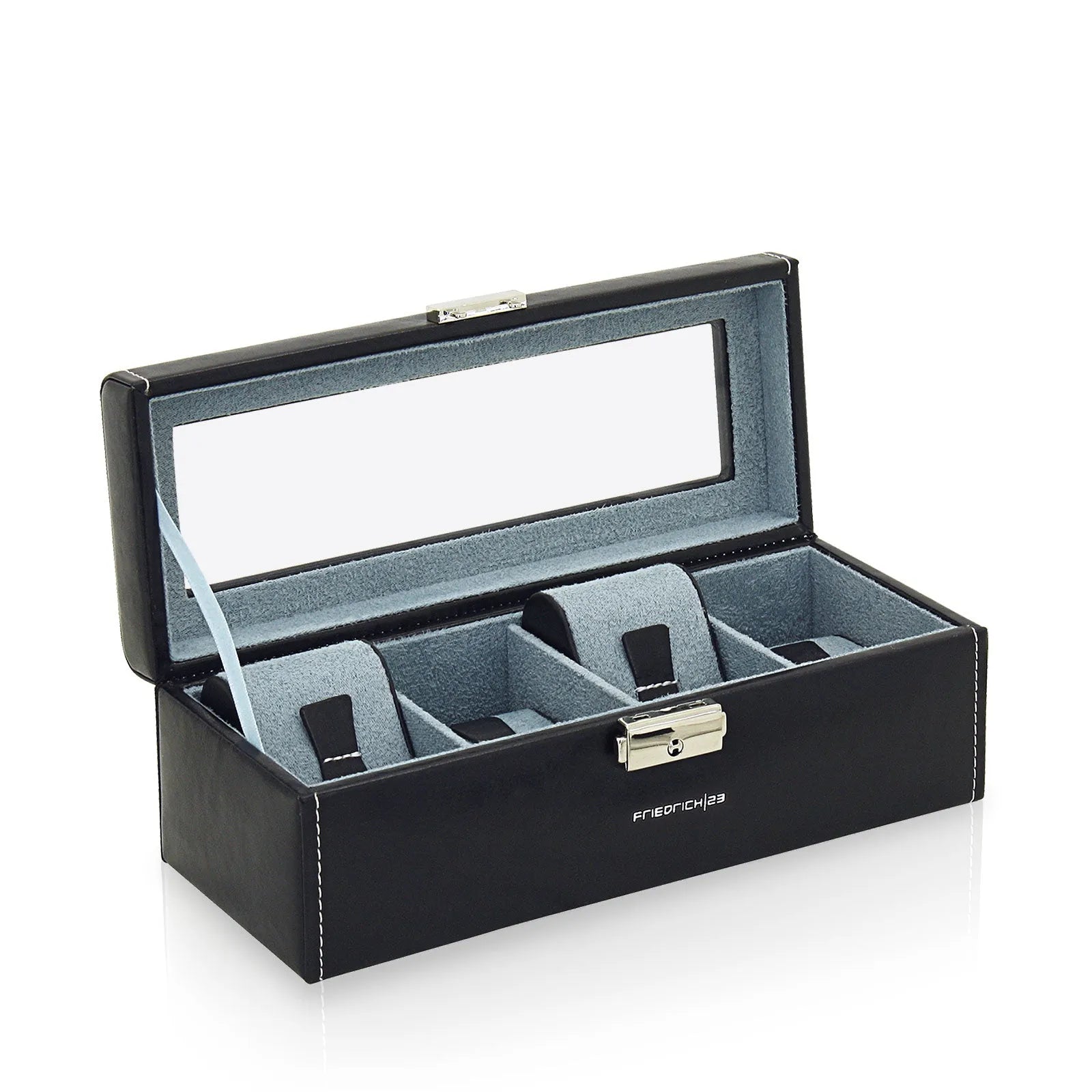 Boite à Montre - Bond 4 Montres Noir-1-4 à 8 montres,Friedrich23,Synthétique fin