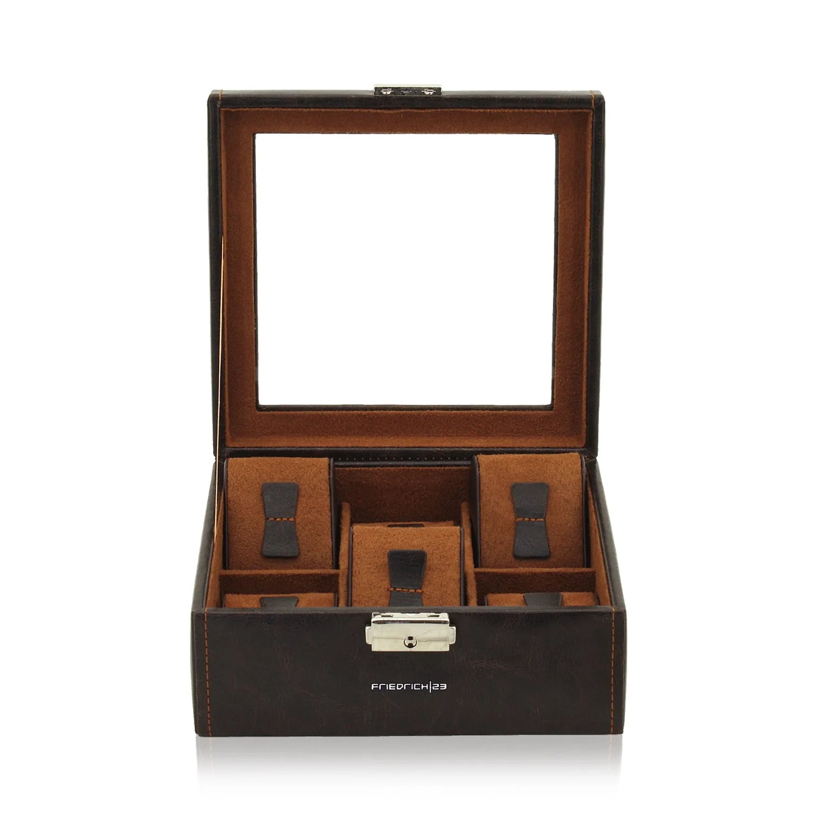 Boite à Montre - Bond 6 Montres Marron-1-4 à 8 montres,Friedrich23,Synthétique fin