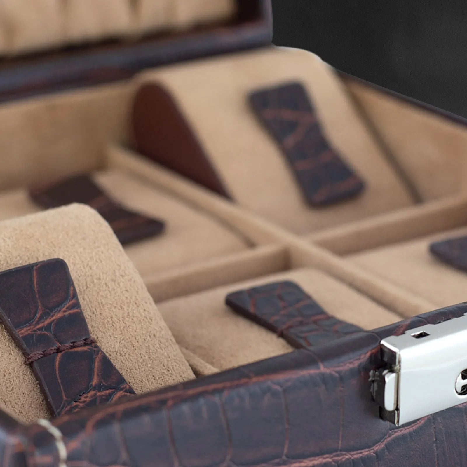 Boite à Montre - Le Croc 6 Marron-3-4 à 8 montres,Friedrich23,Synthétique fin