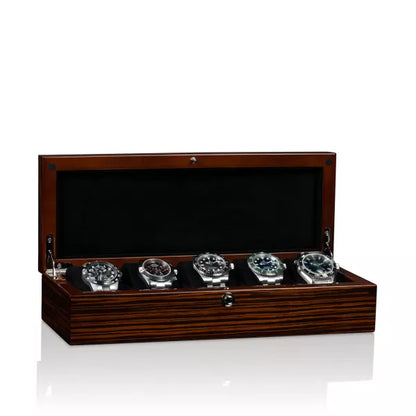 Boite a Montre Crystal 5 Montres Marron