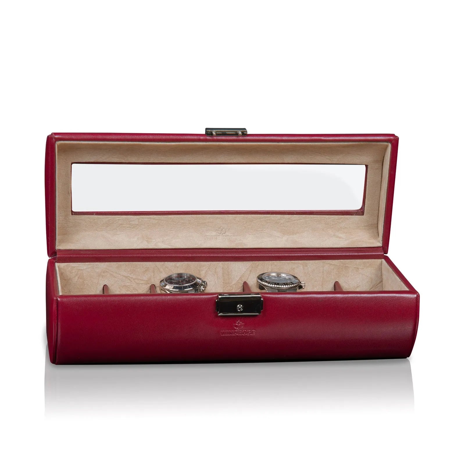 Boite à Montre - Merino 7 montres Rouge-1-4 à 8 montres,Synthétique fin,Windrose