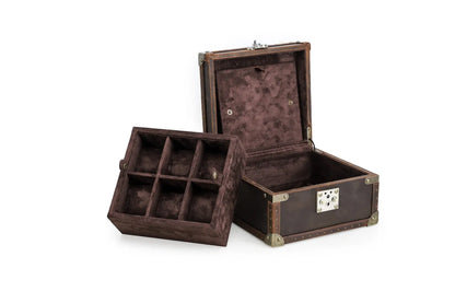 Boite à montre - Coffre Trésor Pirate Sextuor-2-4 à 8 montres,Cuir,Cuir véritable