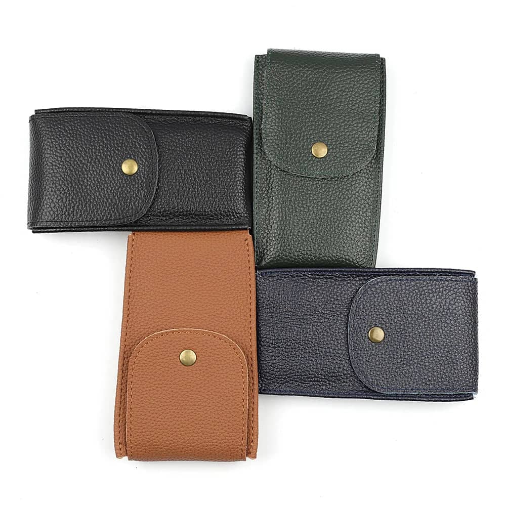 Pochette pour montre en cuir noir