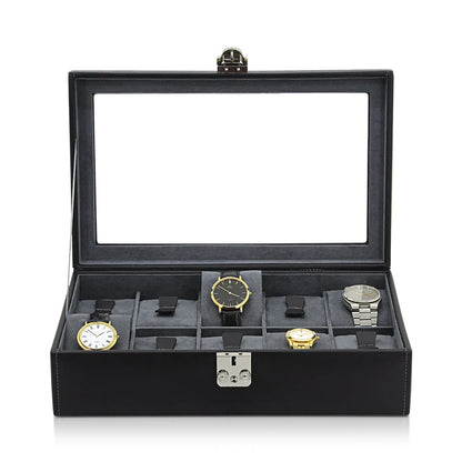 Boite à Montre - Infinity 10 Noire/Anthracite-1-Cuir,Friedrich23,Plus de 8 montres