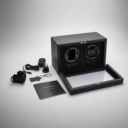 Remontoir Cube Divan · 2 montres · Noir Onyx