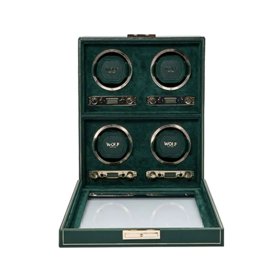 Remontoir 4 montres British Racing vert 4