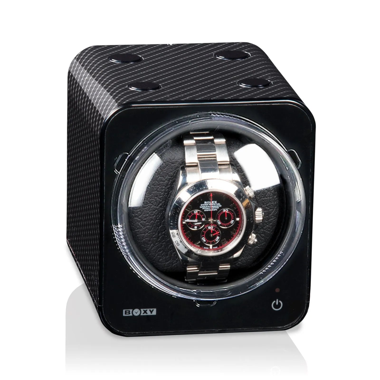 Remontoir Montre Automatique Boxy Fancy Brick - Carbone sans Alimentation Électrique-1-1 à 3 montres,Beco,Plastique