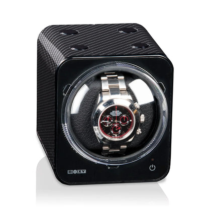 Remontoir Montre Automatique Boxy Fancy Brick - Carbone sans Alimentation Électrique-1-1 à 3 montres,Beco,Plastique