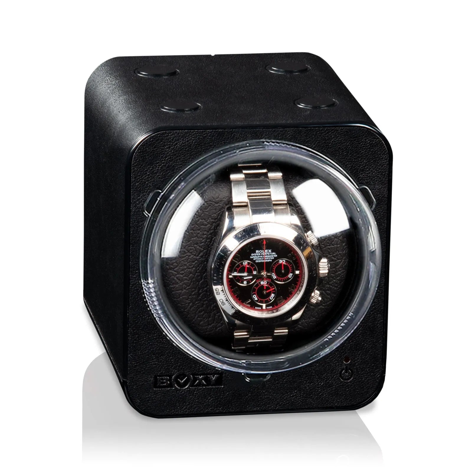 Remontoir Montre Automatique Boxy Fancy Brick - Cuir Noir sans Alimentation-1-1 à 3 montres,Beco,Fibre de cuir,Plastique