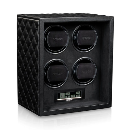 Remontoir Montre - Black Serie 4 Noir-2-4 à 8 montres,Benson,Bois,bois MDF,Cuir