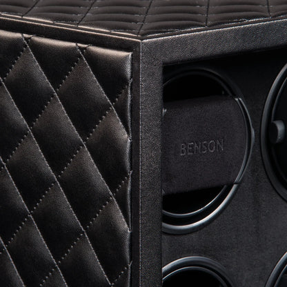Remontoir Montre - Black Serie 4 Noir-4-4 à 8 montres,Benson,Bois,bois MDF,Cuir