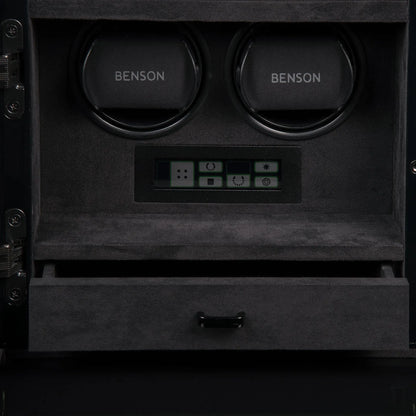 Remontoir Montre - Compact Smart Tech II Double Noir-3-1 à 3 montres,Benson,Bois,bois MDF