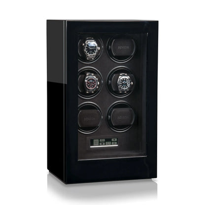 Remontoir Montre - Compact Smart Tech II Sextuple Noir-1-4 à 8 montres,Benson,Bois,bois MDF