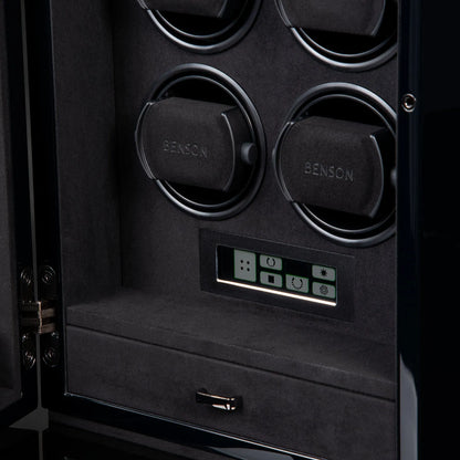 Remontoir Montre - Compact Smart Tech II Sextuple Noir-3-4 à 8 montres,Benson,Bois,bois MDF