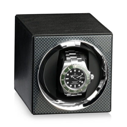 Remontoir Montre - Lune Laque de Carbone-1-1 à 3 montres,Aluminium,Fibre de cuir,Heisse & Söhne