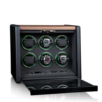 Remontoir Montre - Madrid 6 Chêne naturel clair-2-4 à 8 montres,bois MDF,Heisse & Söhne