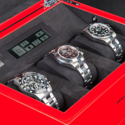 Remontoir Montre - Rouge Serie 2-4-1 à 3 montres,Benson,Bois