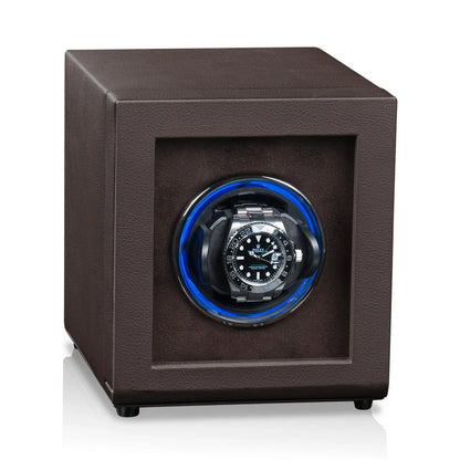 Remontoir Montre - Toronto 1 Marron-1-1 à 3 montres,bois MDF,Fibre de cuir,Heisse & Söhne