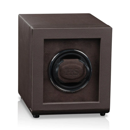 Remontoir Montre - Toronto 1 Marron-3-1 à 3 montres,bois MDF,Fibre de cuir,Heisse & Söhne