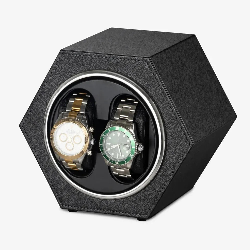 Remontoir de montre hexagonal duo corbeau-1-1 à 3 montres,Skai