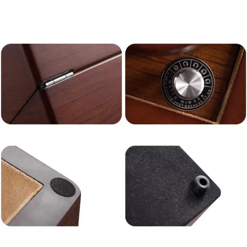 Boîte Remontoir Automatique Pour Montres - 2 Places, En Bois, Avec éclairage LED Et Verrou, Moteur Silencieux Japonais