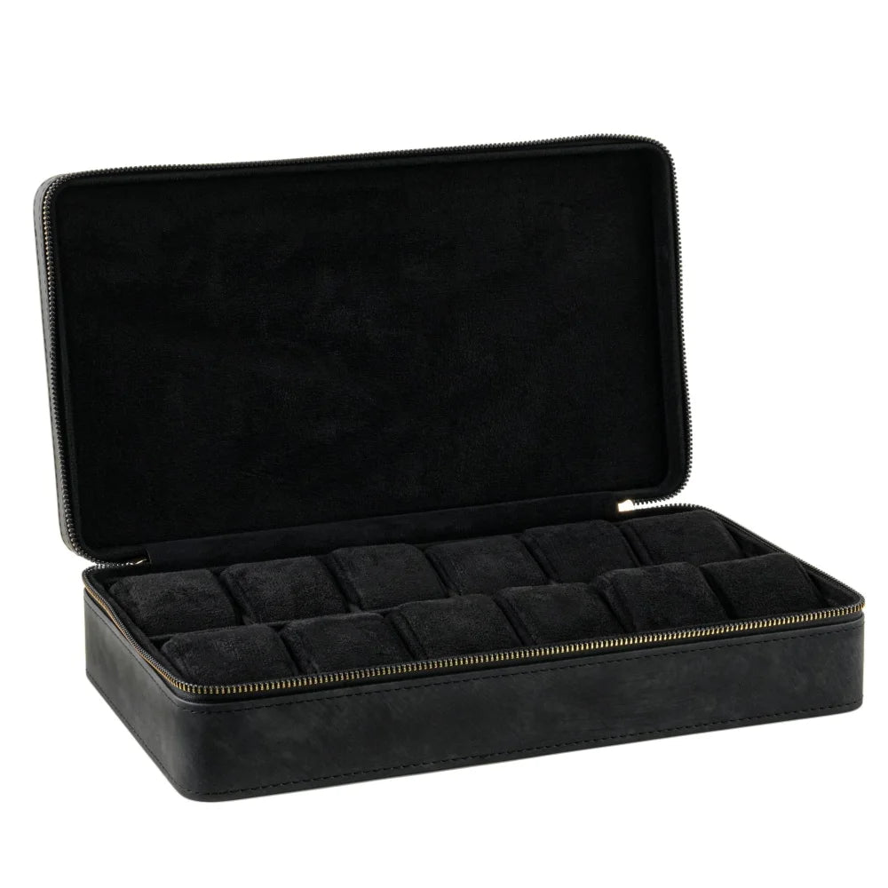 Boite à montre - Trousse Spacieuse Noir-1-Plus de 8 montres,Skaï