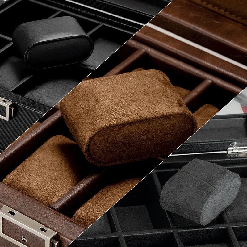 Remontoir Montre Luxueux Marron avec rangement-2-Le Remontoir