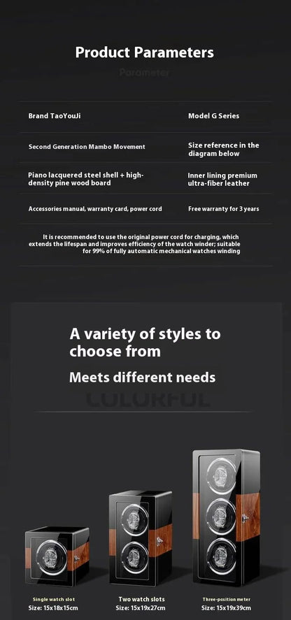 Remontoir Montre Vertical Piano 3 Slots