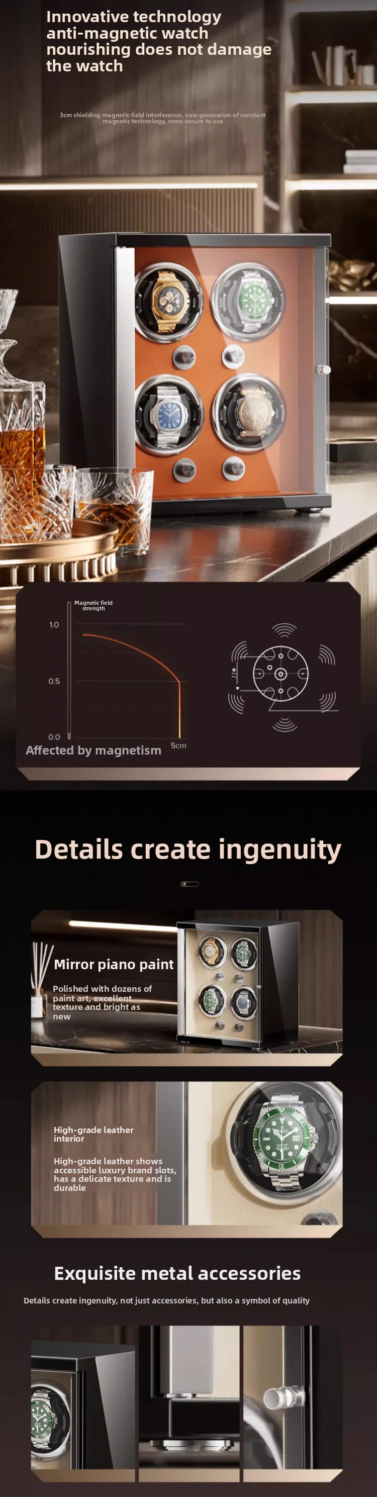 Remontoir Montre Gentleman Trio Noir