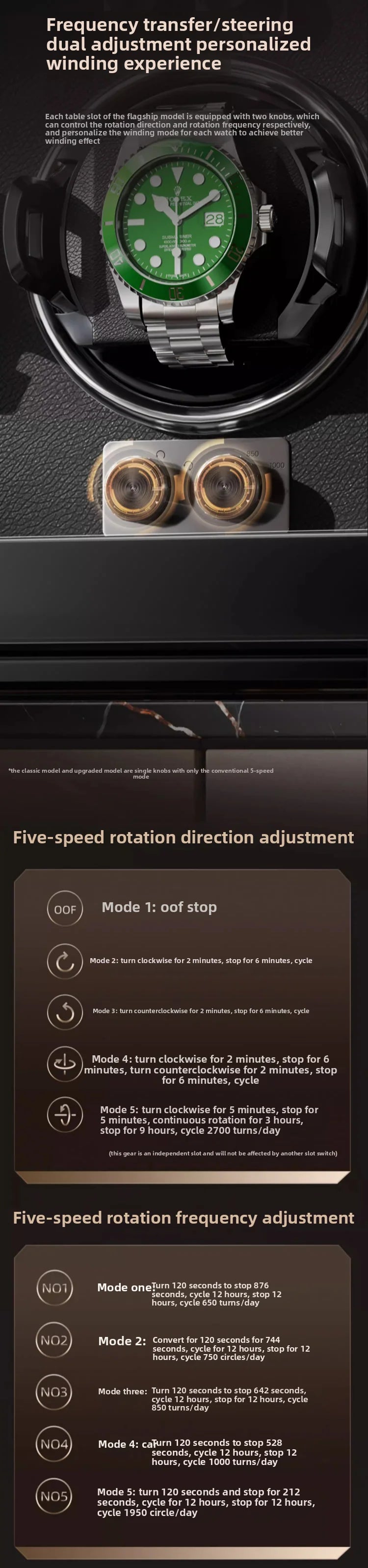 Remontoir Montre Gentleman Trio Noir