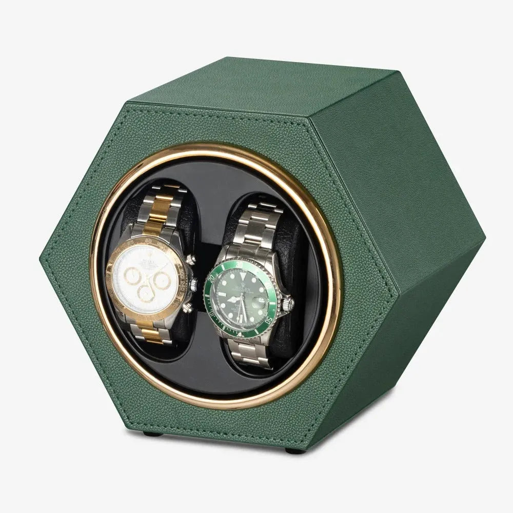 Remontoir de montre hexagonal duo sinople-1-1 à 3 montres,Skai