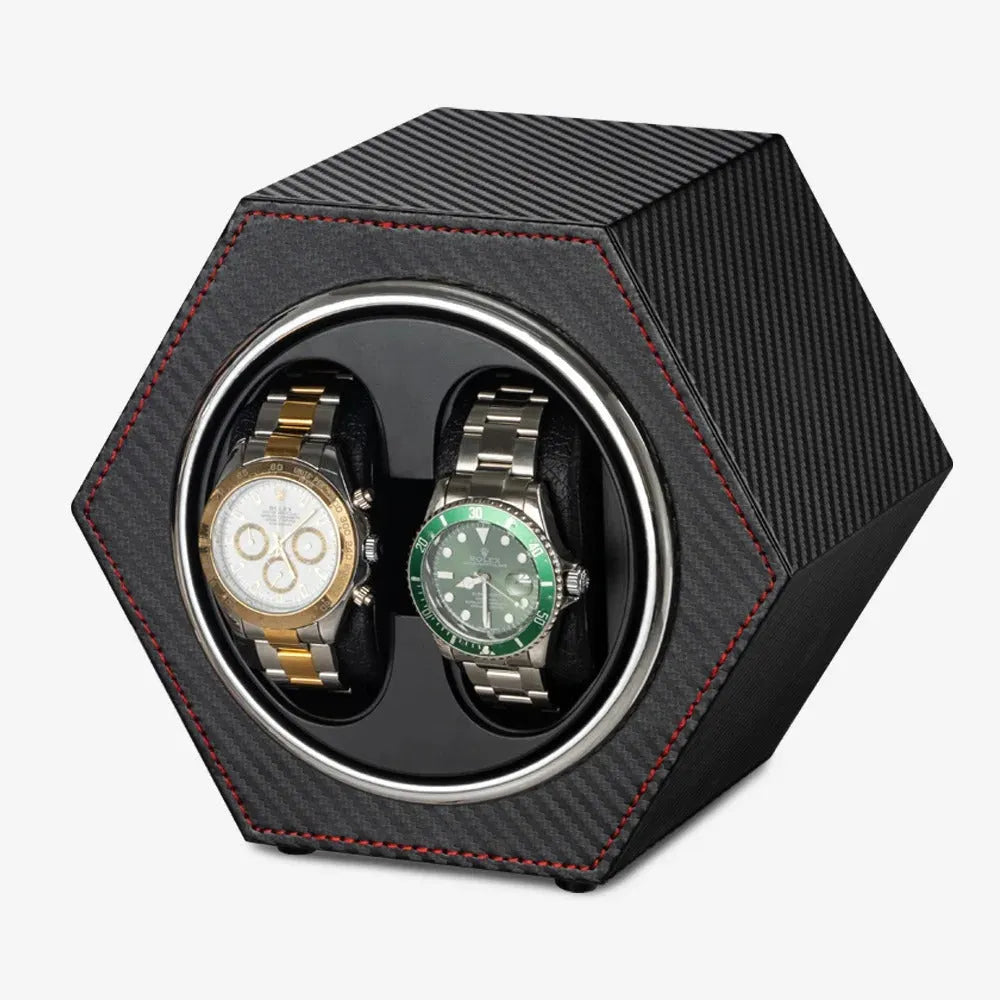 Remontoir de montre hexagonal duo carbone-1-1 à 3 montres,Skai