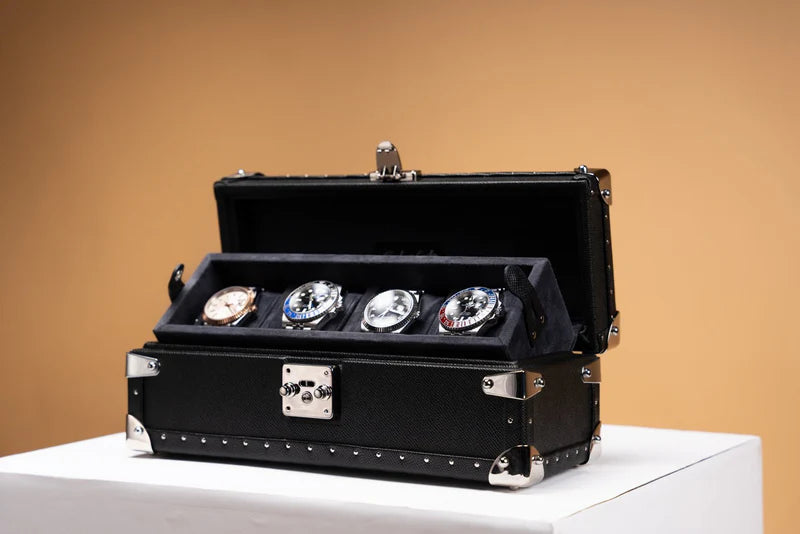 Boite à Montre Saffiano Black 4 Slots-2-Le Remontoir