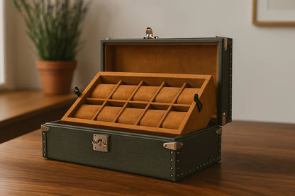 Boite à Montre Togo Khaki Green 10 Slots-1-Le Remontoir