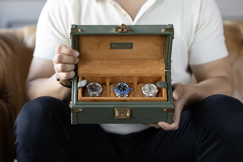 Boite à Montre Togo Khaki Green 3 Slots-1-Le Remontoir