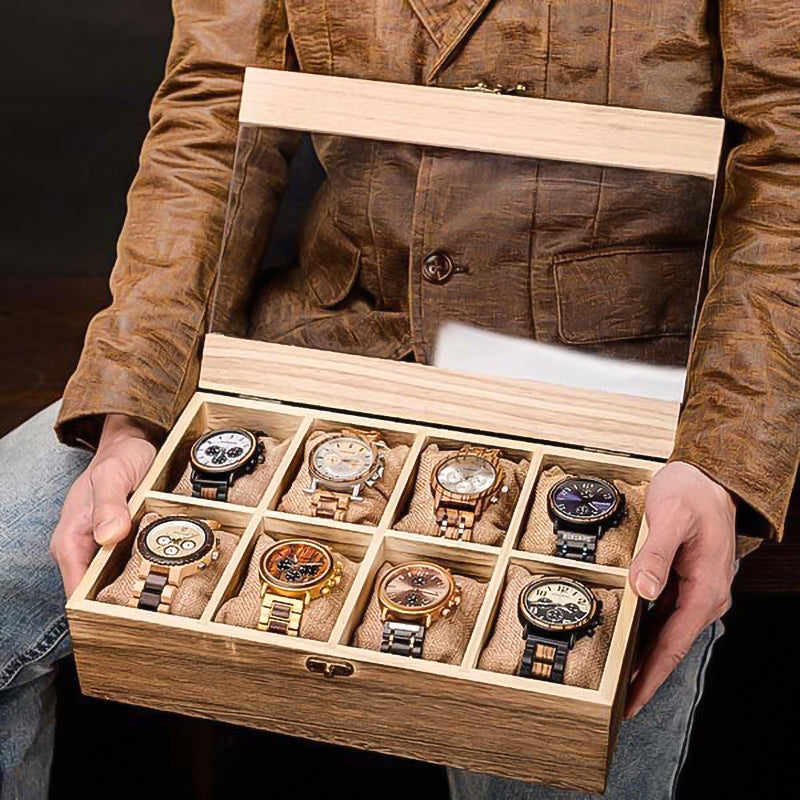 boite montre bois classe homme presentation