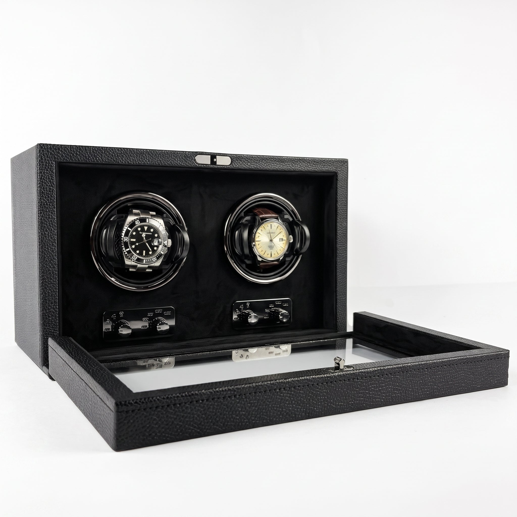 Remontoir Cube Divan · 2 montres · Noir Onyx