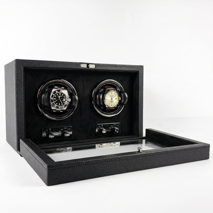 Remontoir Cube Divan · 2 montres · Noir Onyx