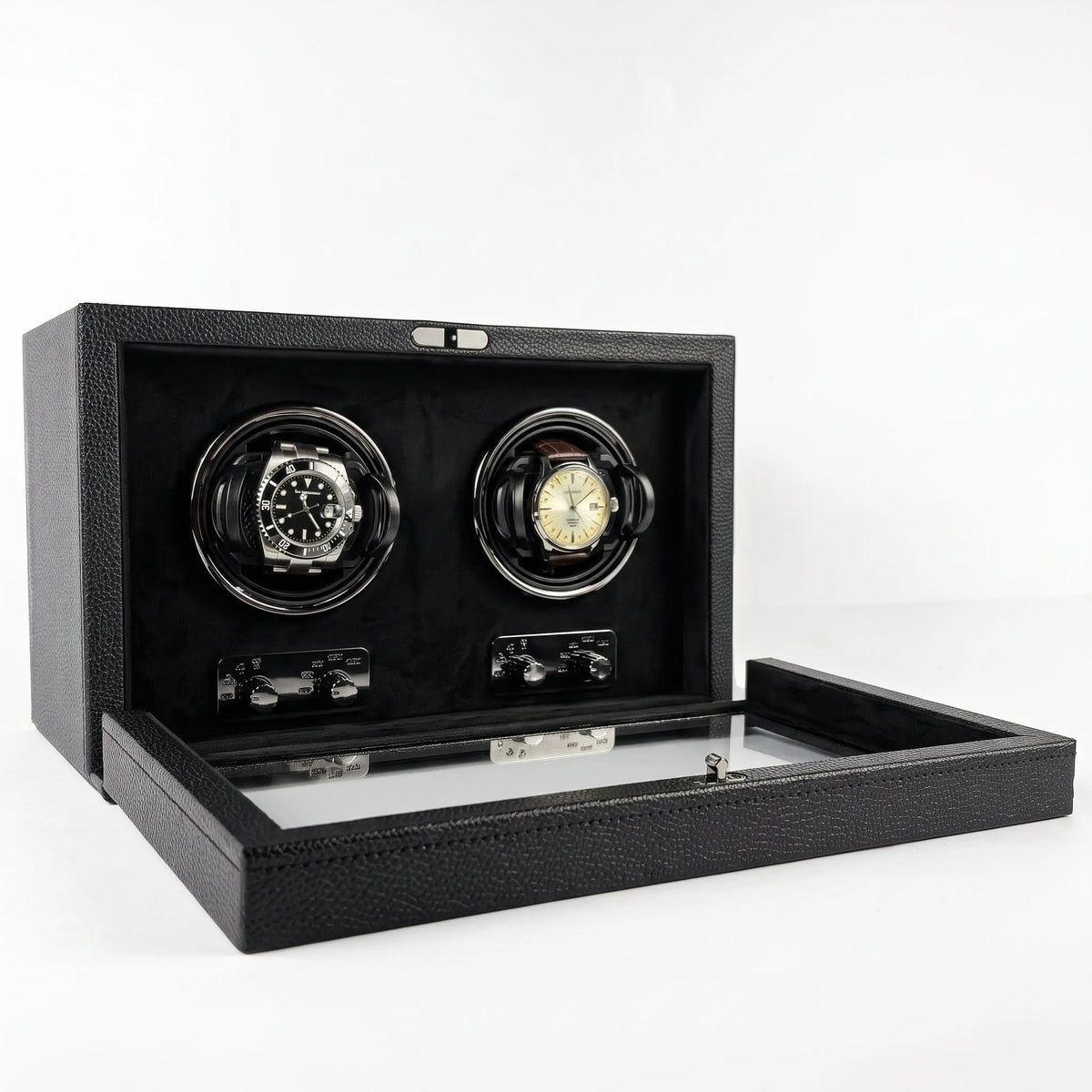 Remontoir Cube Divan · 2 montres · Noir Onyx