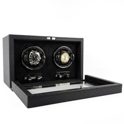 Remontoir Cube Divan · 2 montres · Noir Onyx