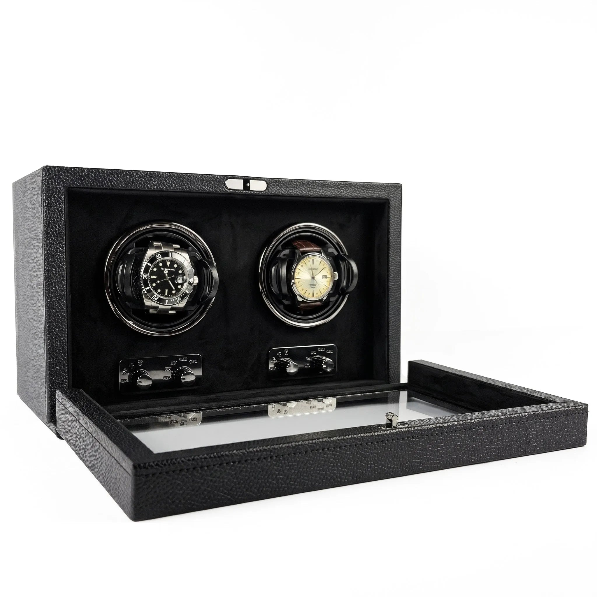 Remontoir Cube Divan · 2 montres · Noir Onyx